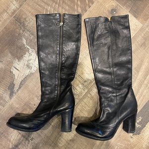 Gorgeous Baker & Fiorentini knee high black leather boots size 40 1/2